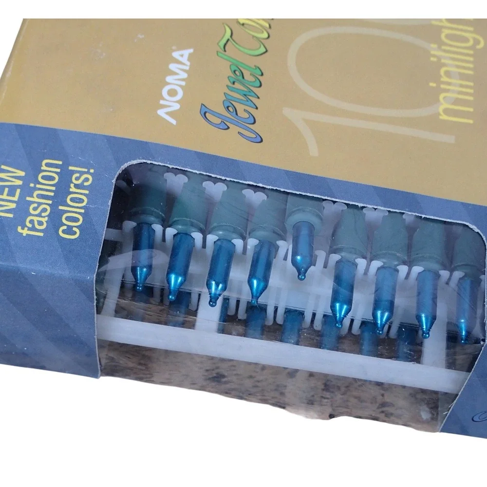 NOMA Jewel Tone 100 String Mini Lights TURQUOISE 31ft NOS New Vintage Christmas